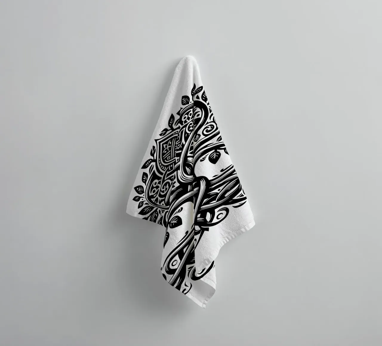 Albero della vita in bianco e nero asciugamano da bagno da Spiritual Touch