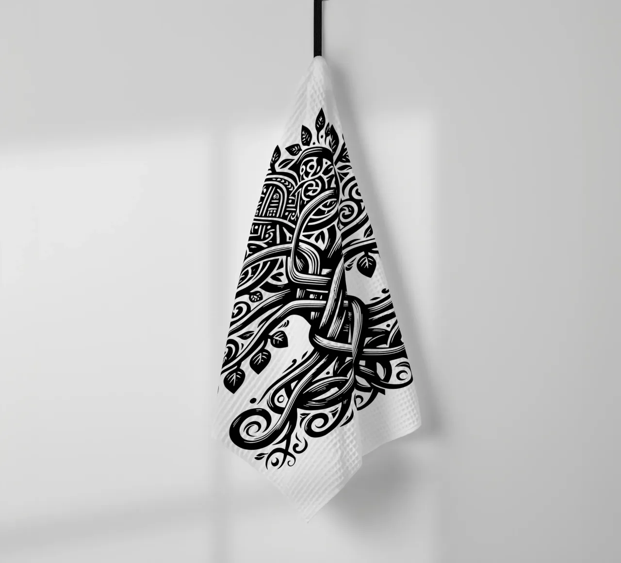 Albero della vita in bianco e nero canovaccio da cucina da Spiritual Touch