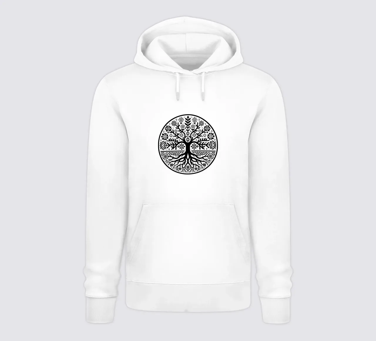 Albero della vita in bianco e nero felpa con cappuccio da Spiritual Touch