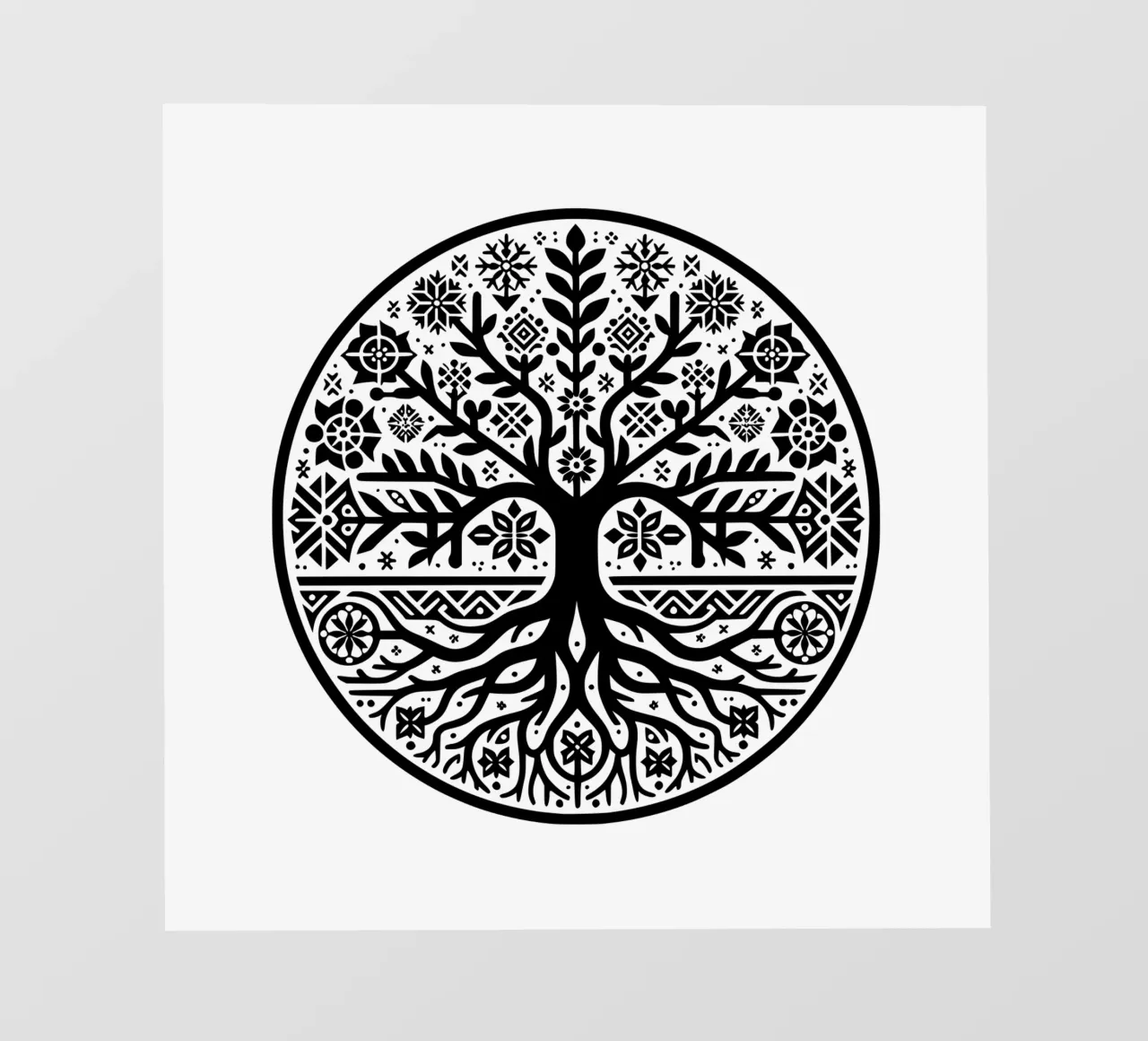 Albero della vita in bianco e nero telo in pvc da Spiritual Touch