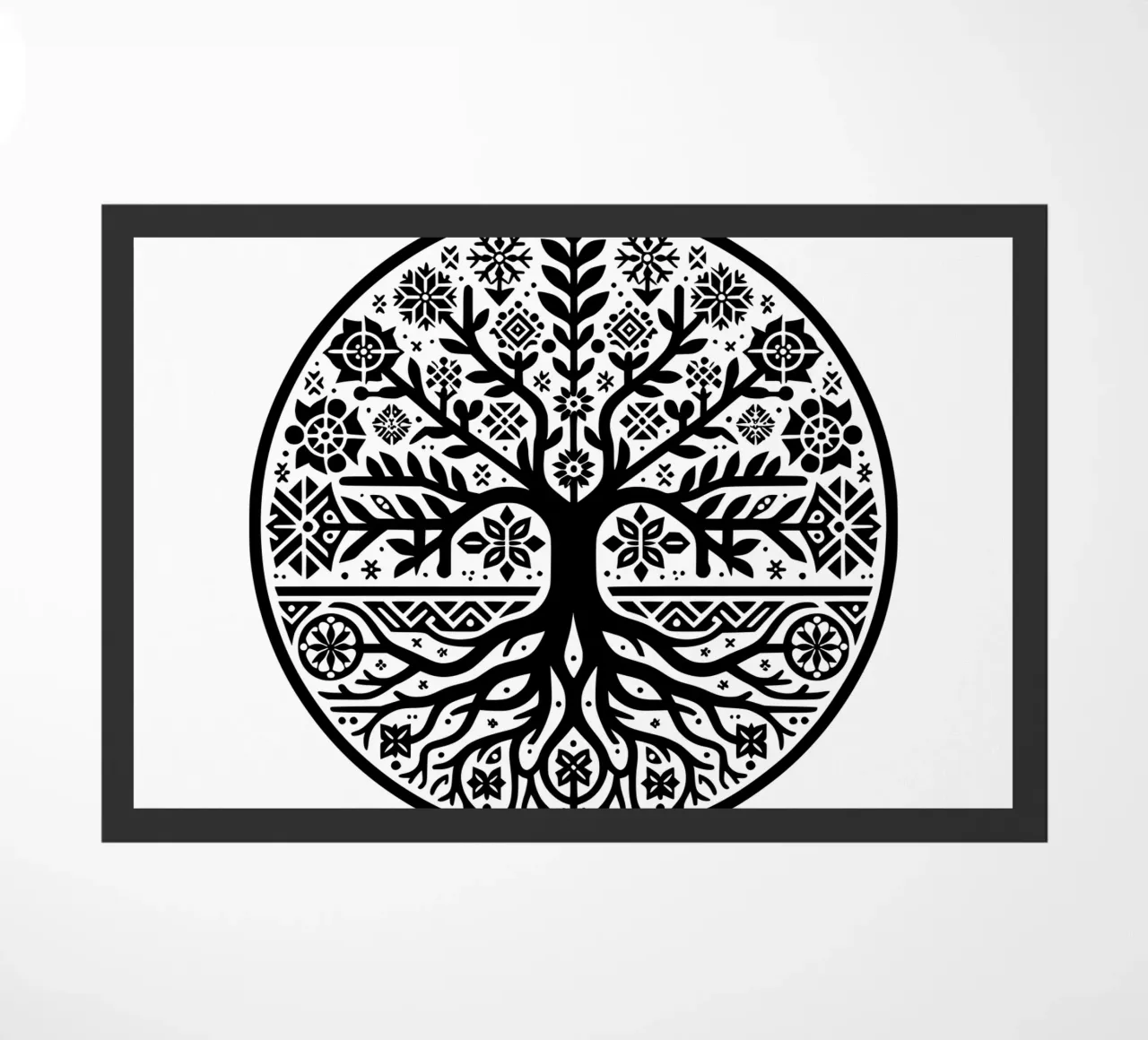 Albero della vita in bianco e nero zerbino da Spiritual Touch