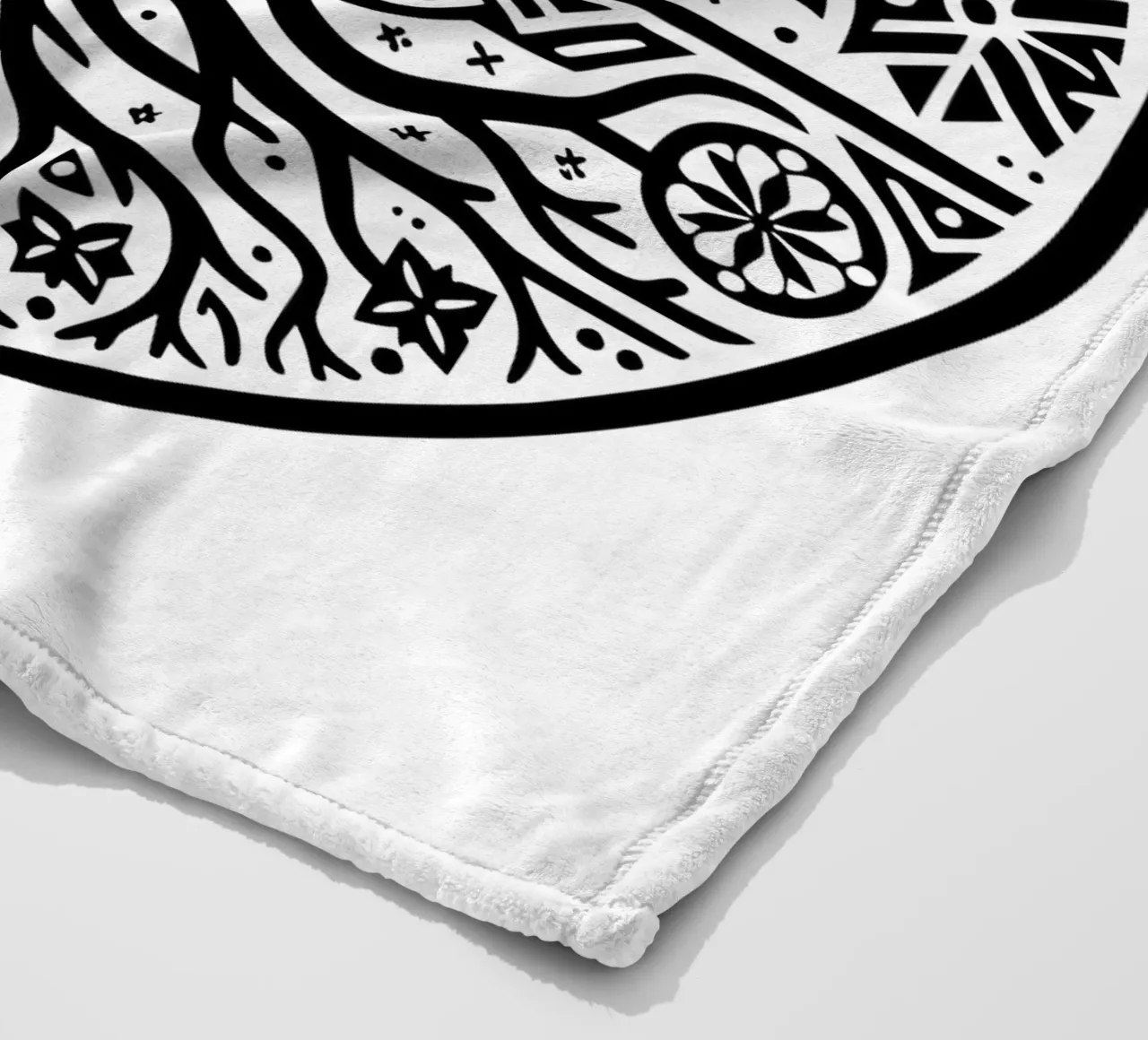 Albero della vita in bianco e nero coperta in pile da Spiritual Touch