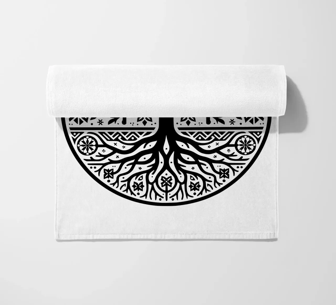 Albero della vita in bianco e nero telo mare da Spiritual Touch
