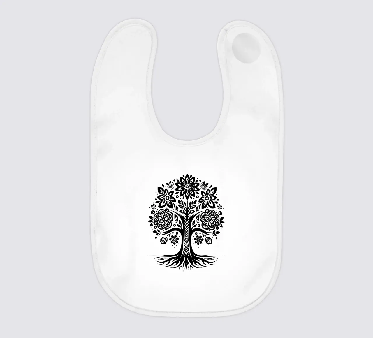 Albero della vita in bianco e nero bavaglino da Spiritual Touch