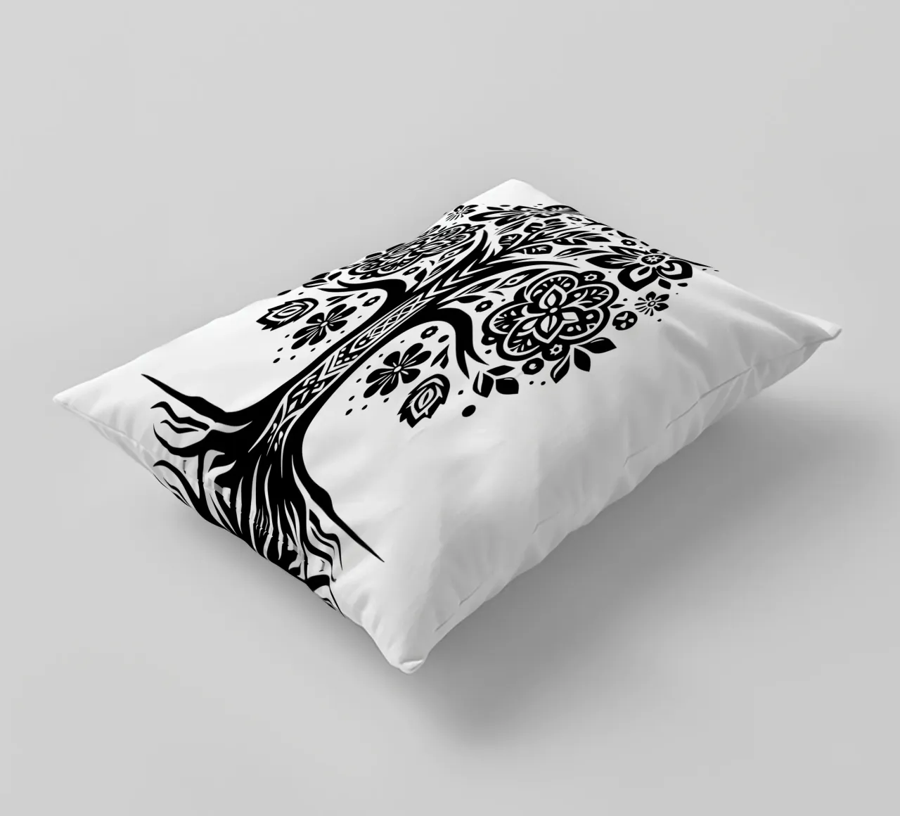 Albero della vita in bianco e nero cuscino da Spiritual Touch