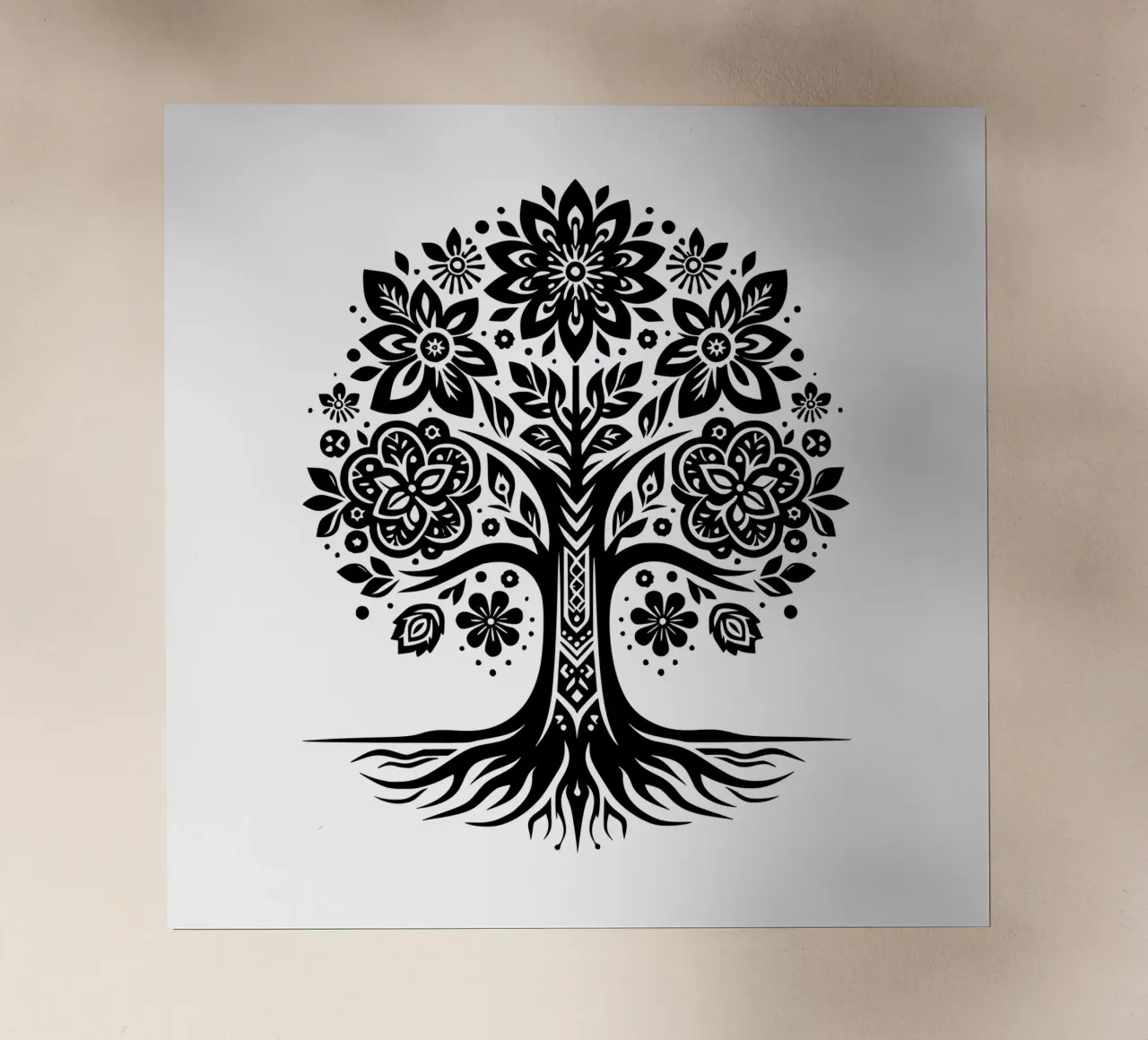 Albero della vita in bianco e nero pellicola backlit da Spiritual Touch
