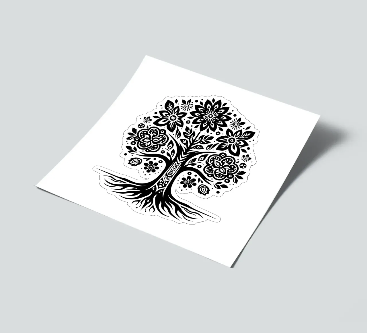 Black & White Tree of Life sticker sheet by Spiritual Touch