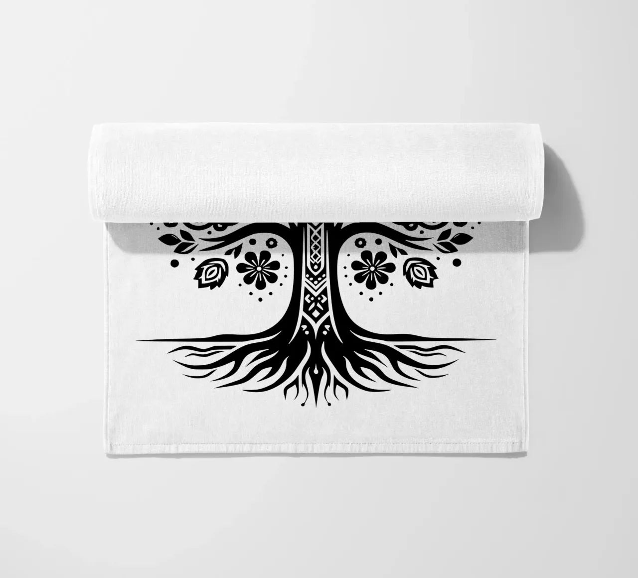 Albero della vita in bianco e nero telo mare da Spiritual Touch