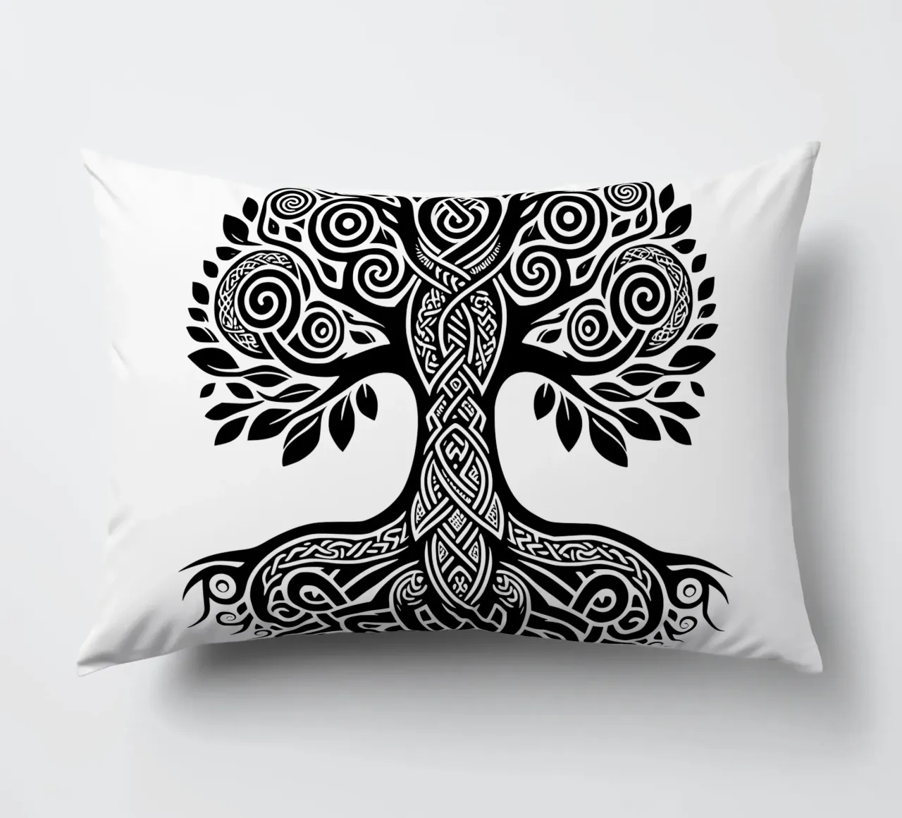 Albero della vita in bianco e nero cuscino da Spiritual Touch