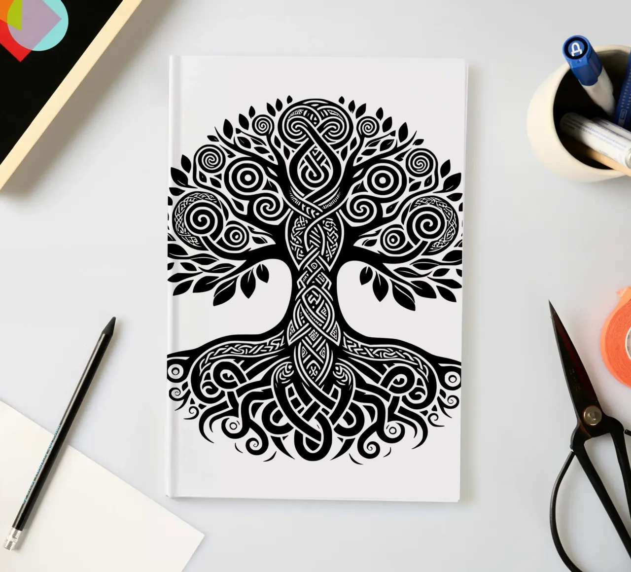 Black & White Tree of Life notebook by Spiritual Touch