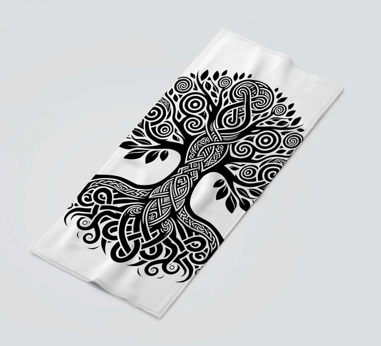 Albero della vita in bianco e nero telo mare da Spiritual Touch