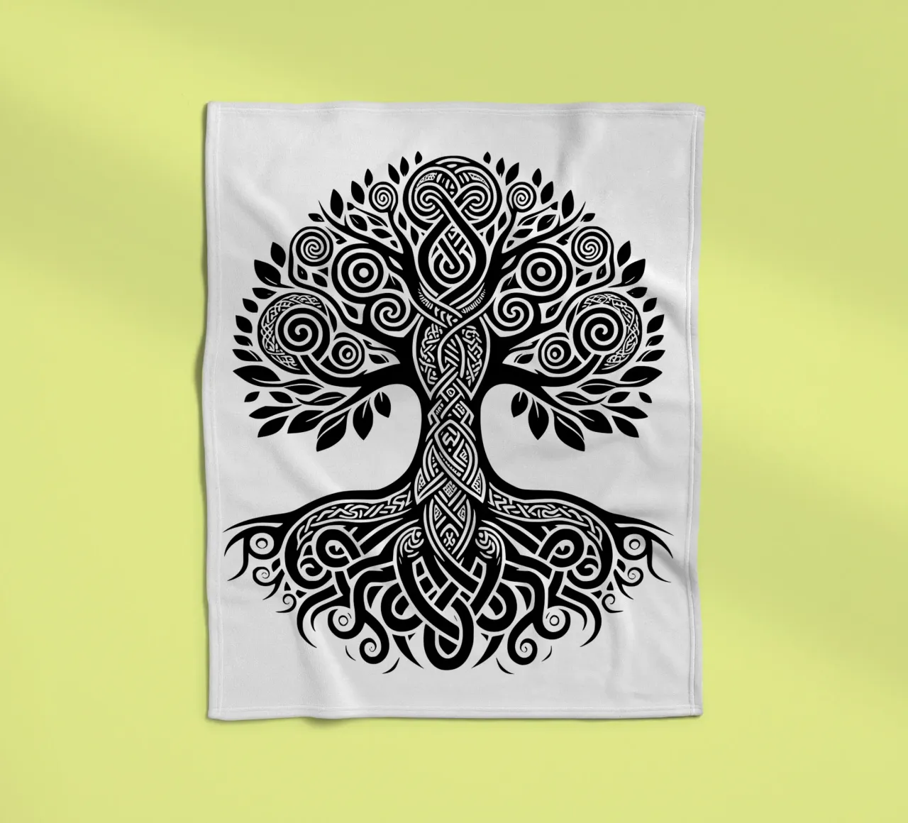Albero della vita in bianco e nero coperta in pile da Spiritual Touch