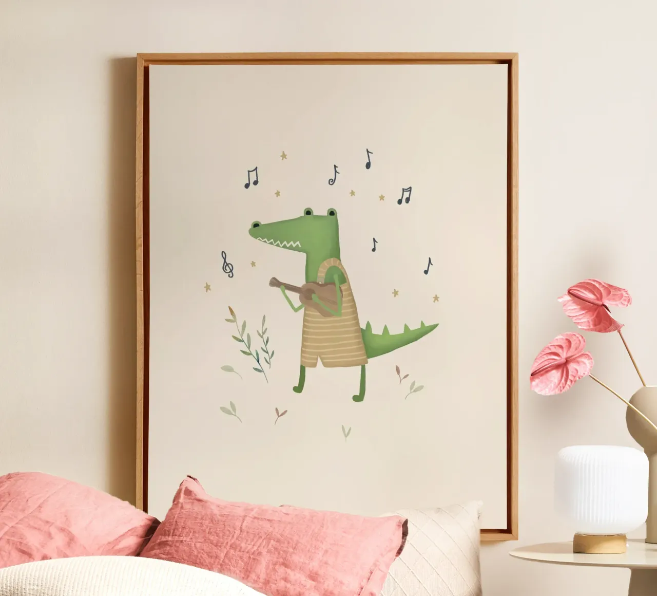 Clement the Crocodile - Musical Nursery Art Print canvas by Urchin Bay Art