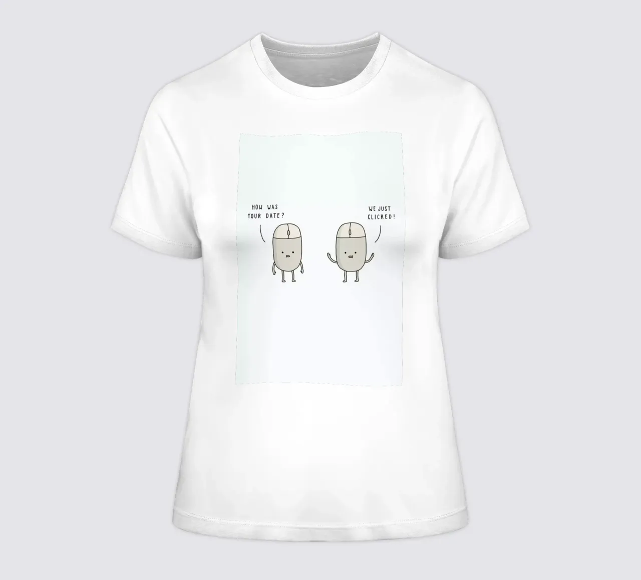 We Just Clicked dames t-shirt getailleerd van Jaco Haasbroek