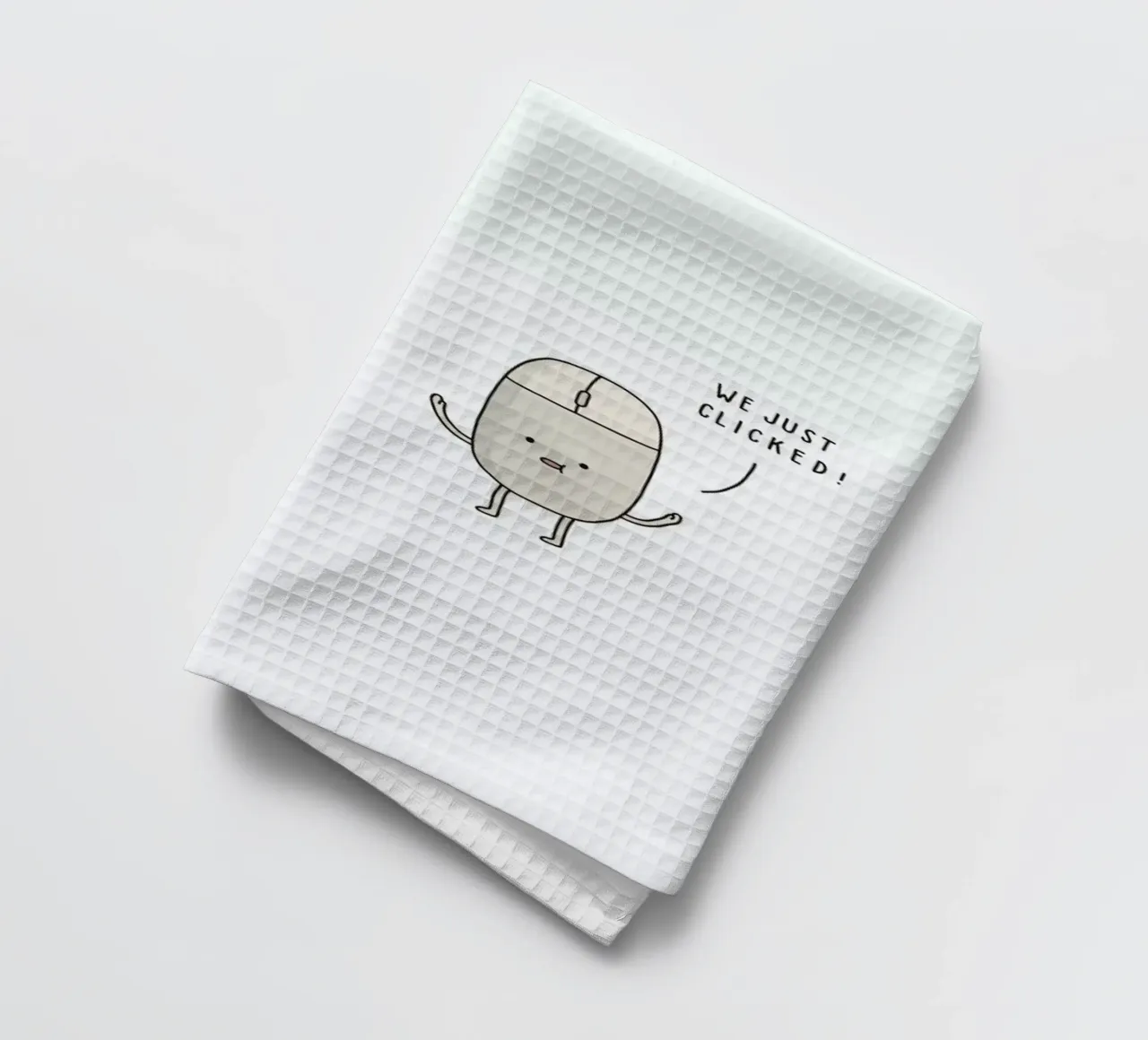 We Just Clicked tea towel by Jaco Haasbroek