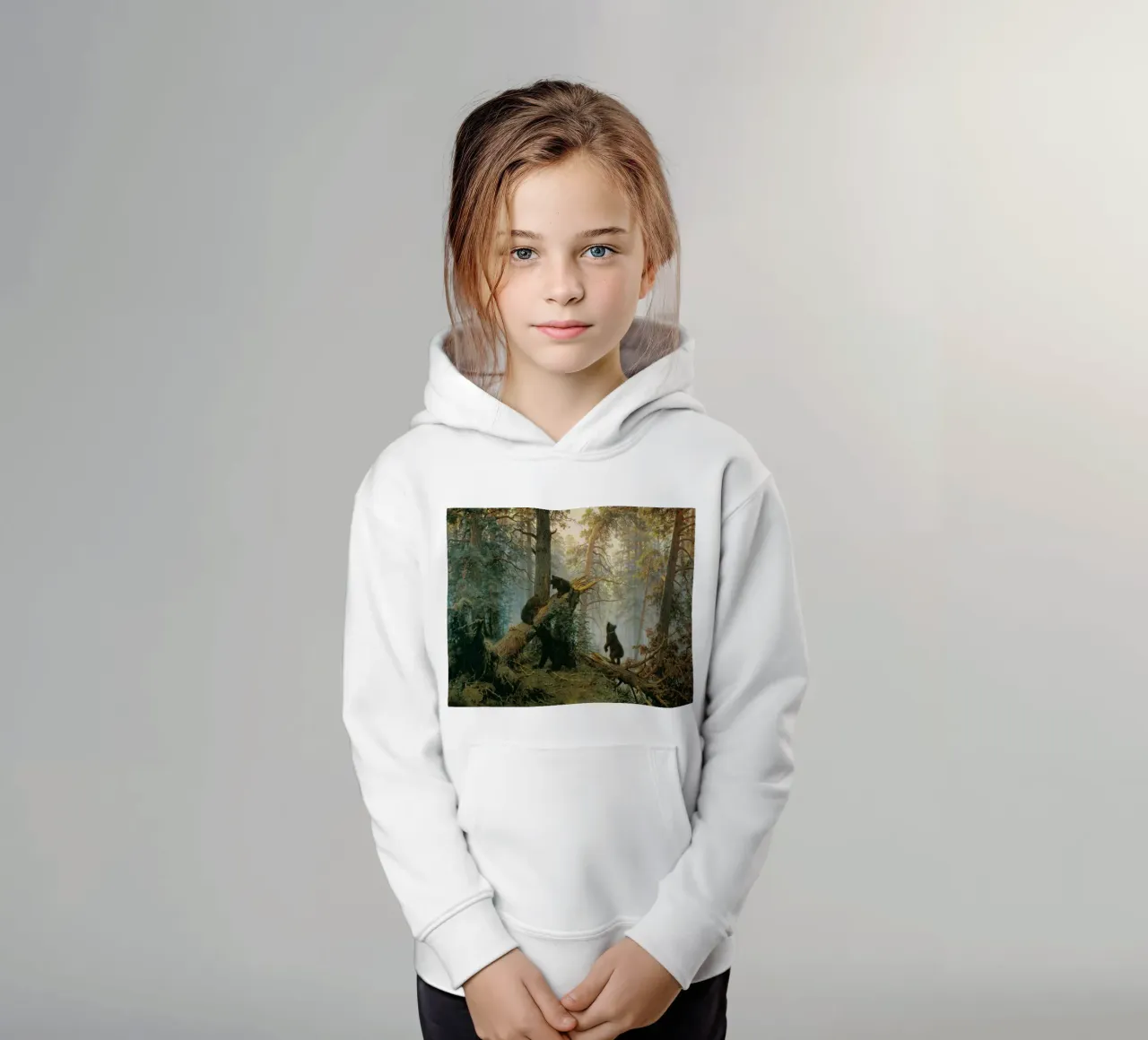 Ivan Shishkin - Mattina in una pineta felpa bambino con cappuccio da William Store