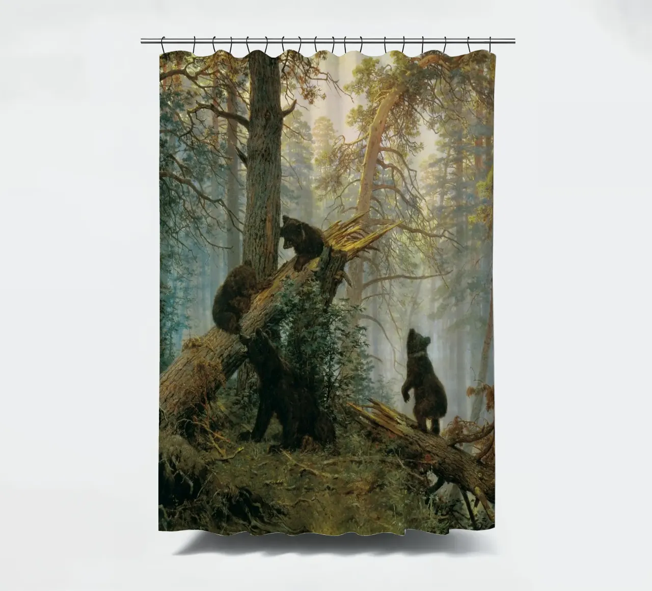 Ivan Shishkin - Mattina in una pineta tenda da doccia da William Store