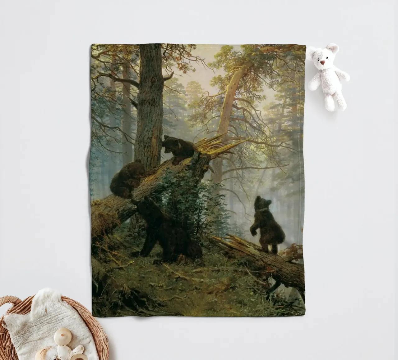 Ivan Shishkin - Mattina in una pineta coperta in pile da William Store