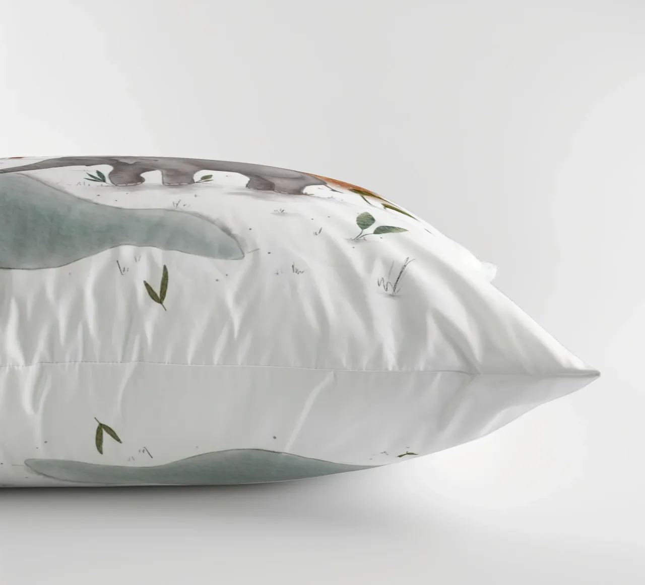 Whimsical Baby Elephant in Tropical Jungle Art decorative cushion by Urchin Bay Art