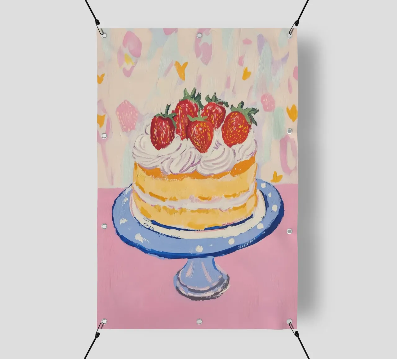 Fragole e biscotti telo in pvc da Melloi Art Print