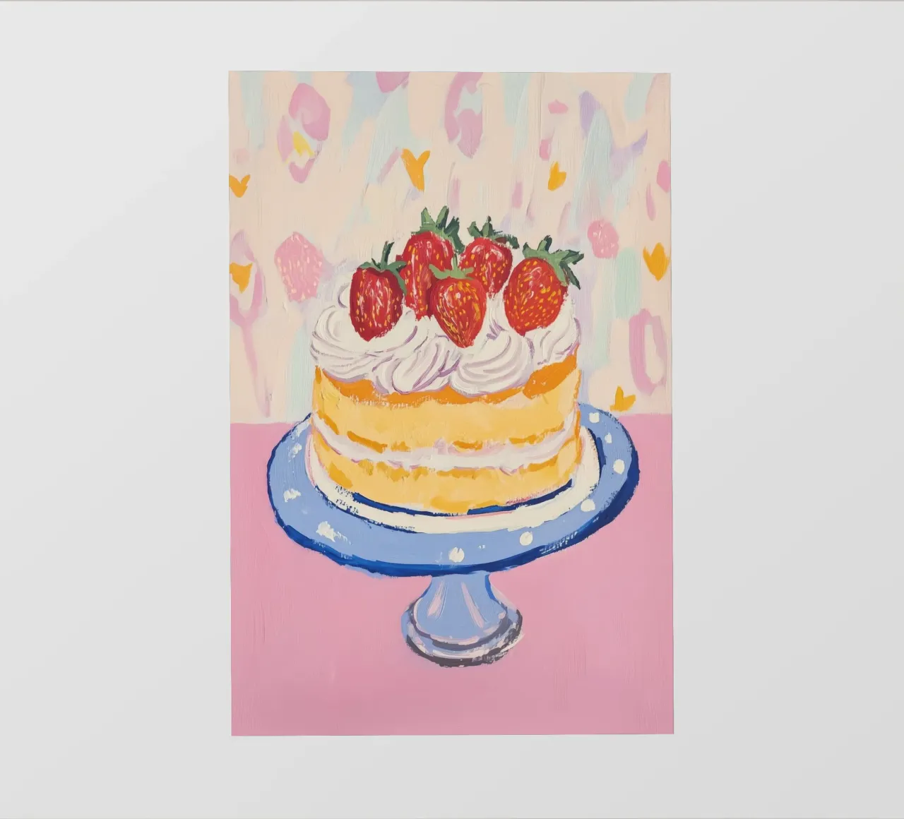 Fragole e biscotti telo in pvc da Melloi Art Print