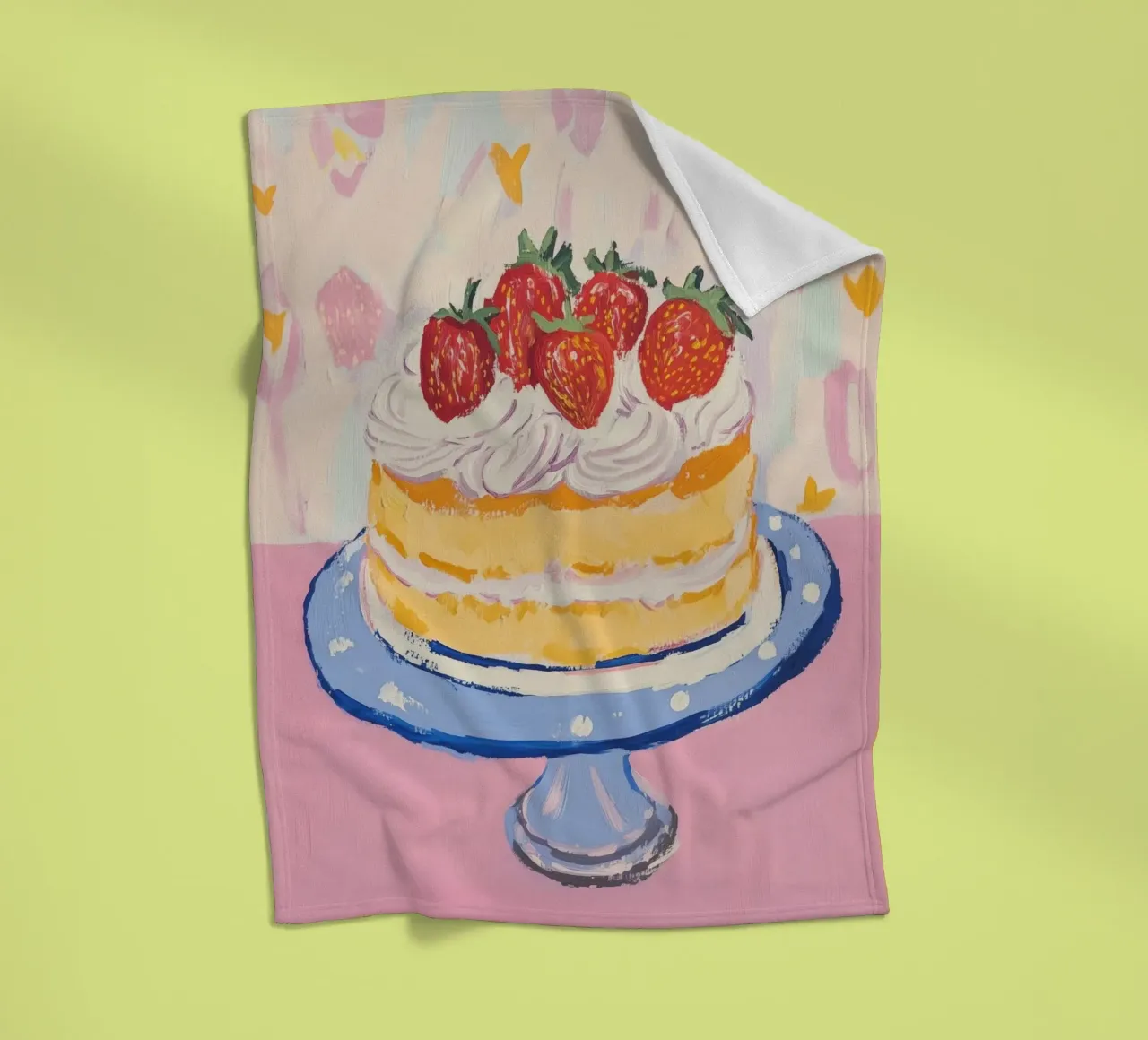 Fragole e biscotti coperta in pile da Melloi Art Print