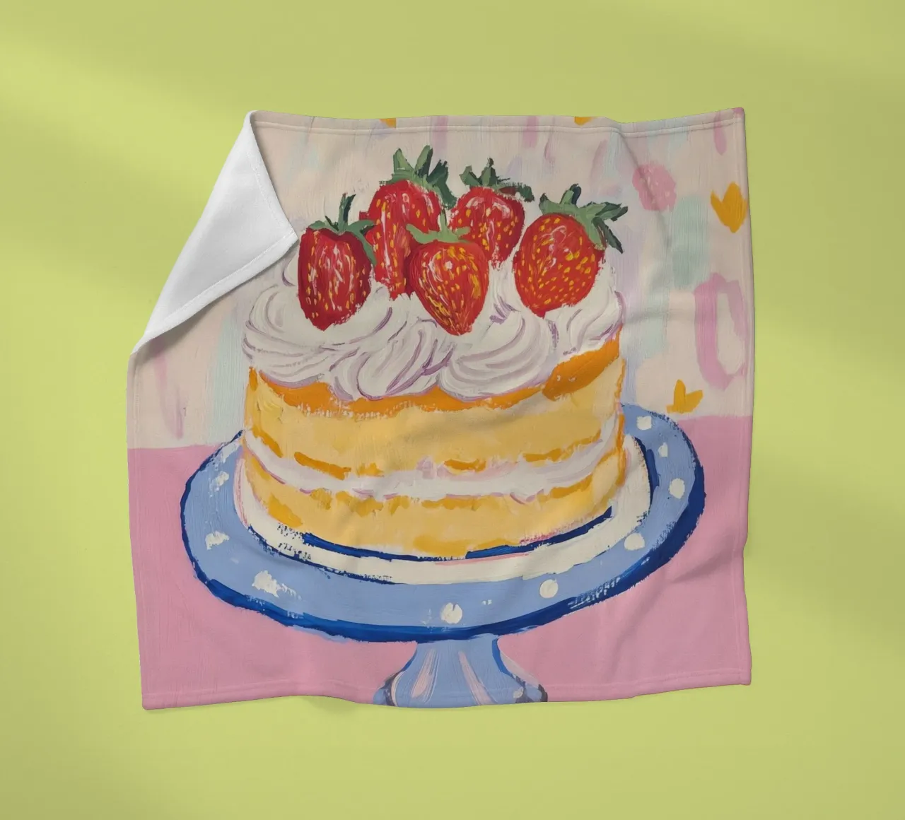 Fragole e biscotti coperta in pile da Melloi Art Print