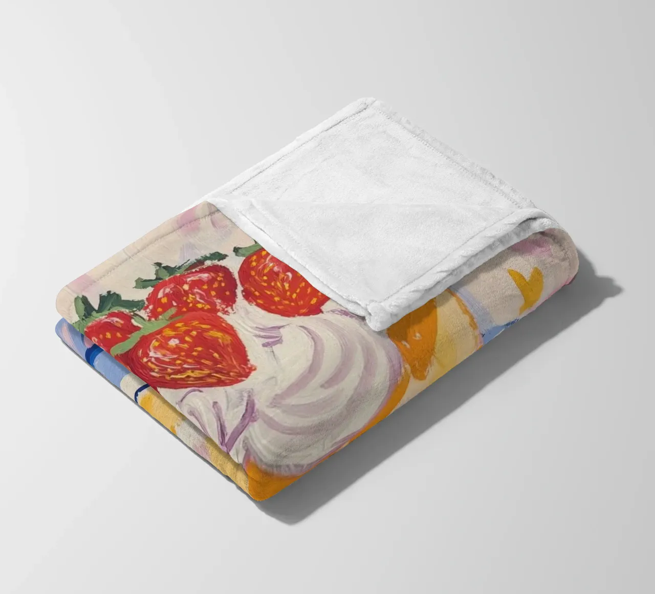 Fragole e biscotti coperta in pile da Melloi Art Print