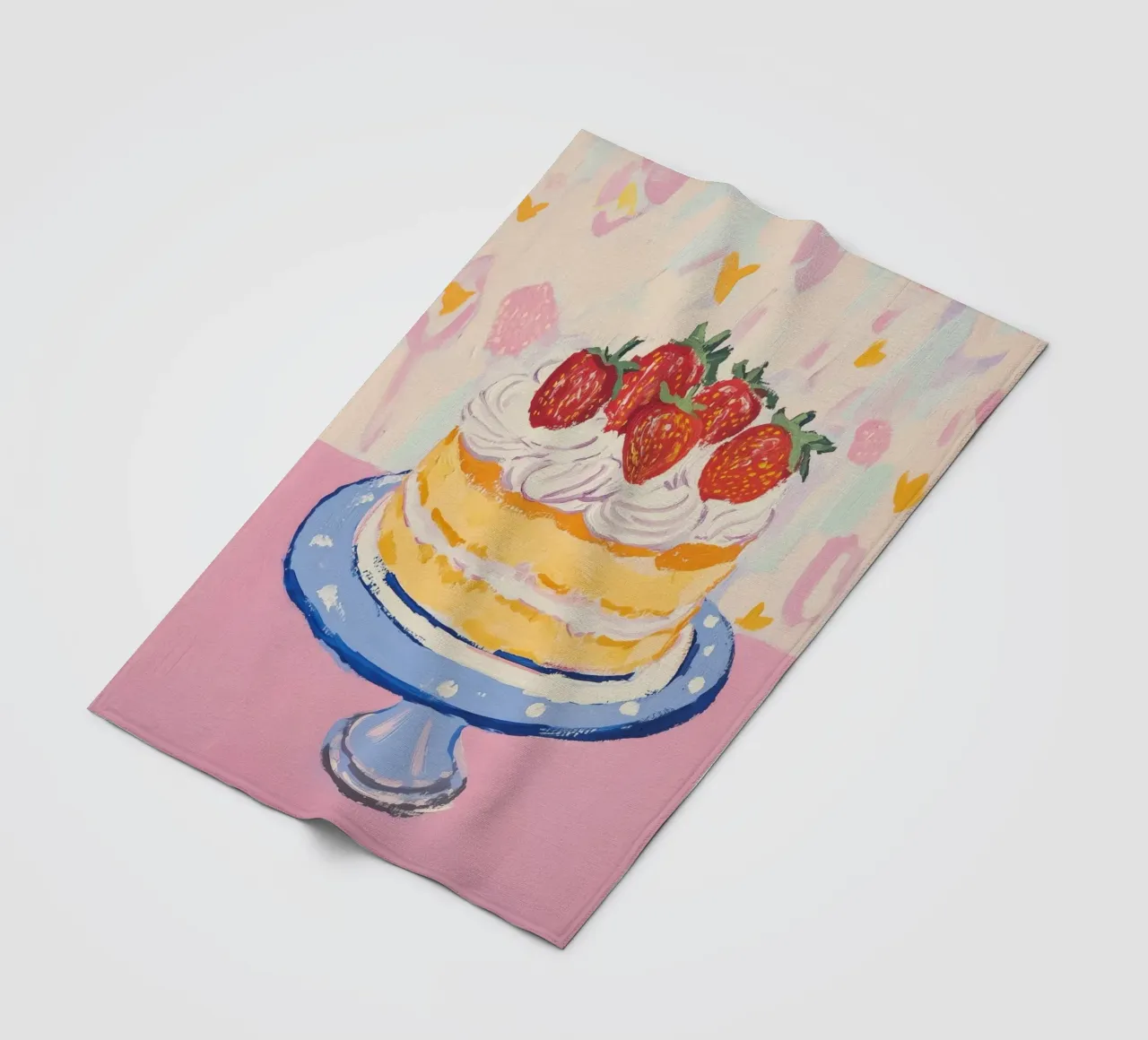 Fragole e biscotti coperta in pile da Melloi Art Print