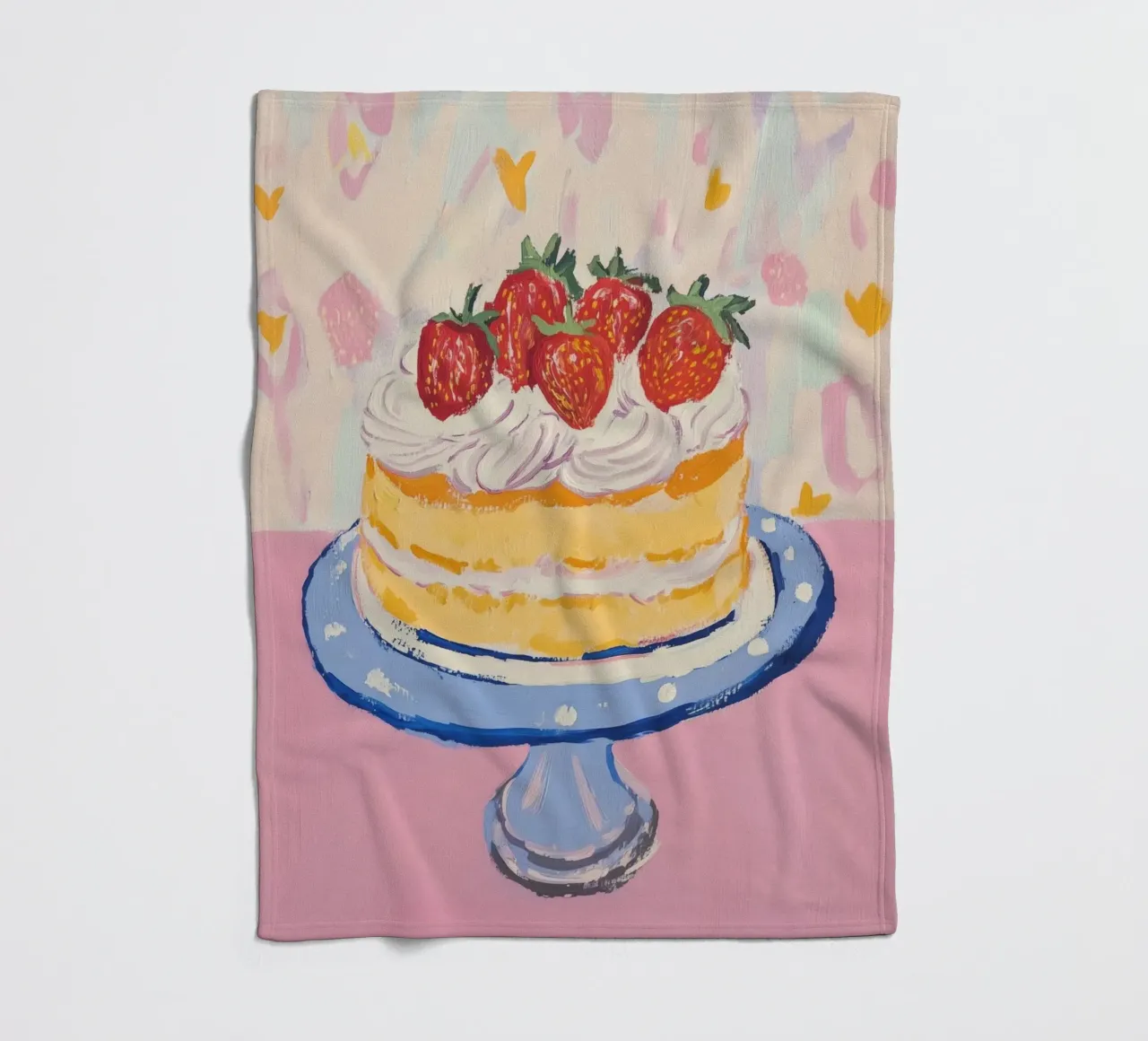 Fragole e biscotti coperta in pile da Melloi Art Print