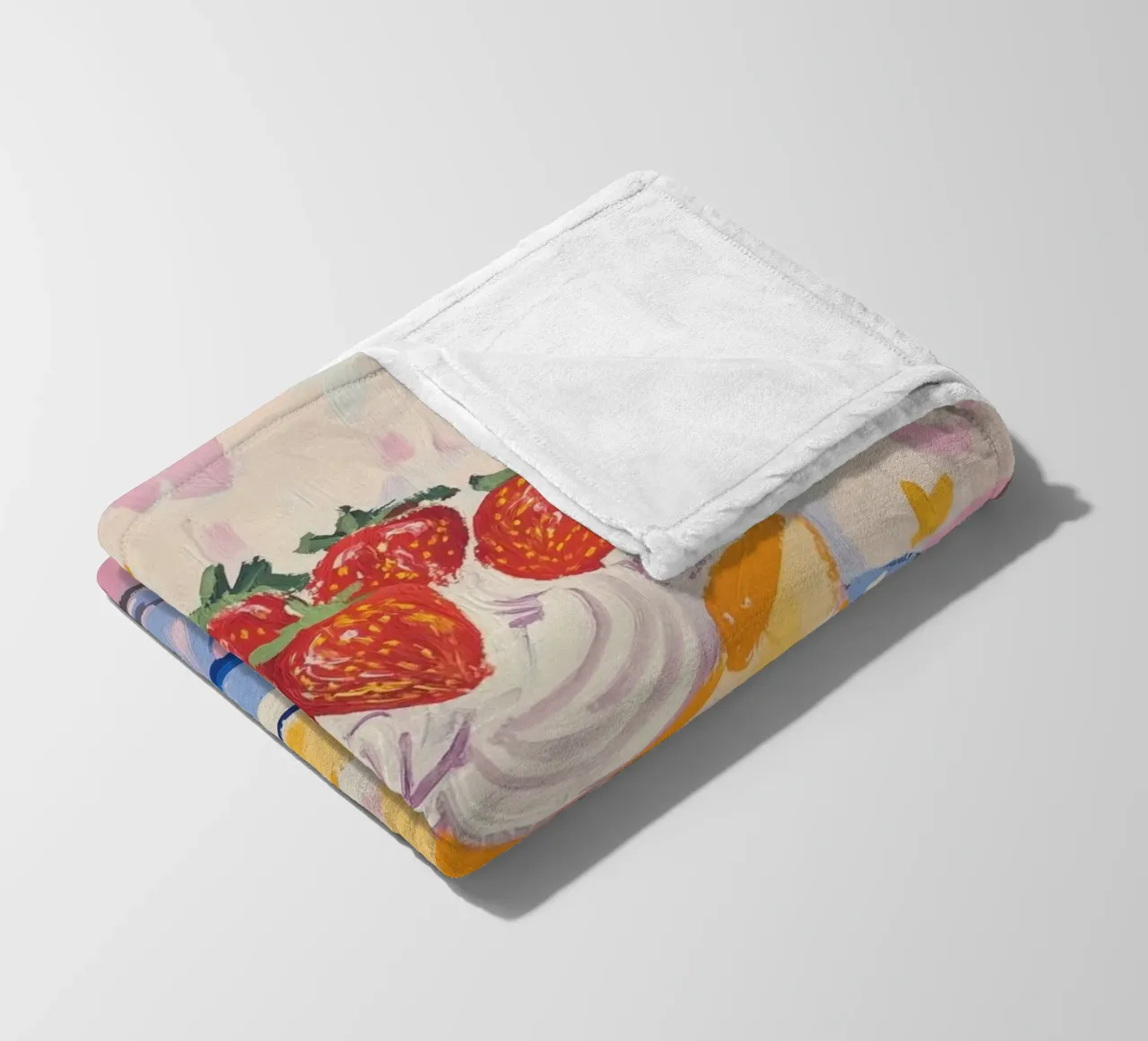 Fragole e biscotti coperta in pile da Melloi Art Print
