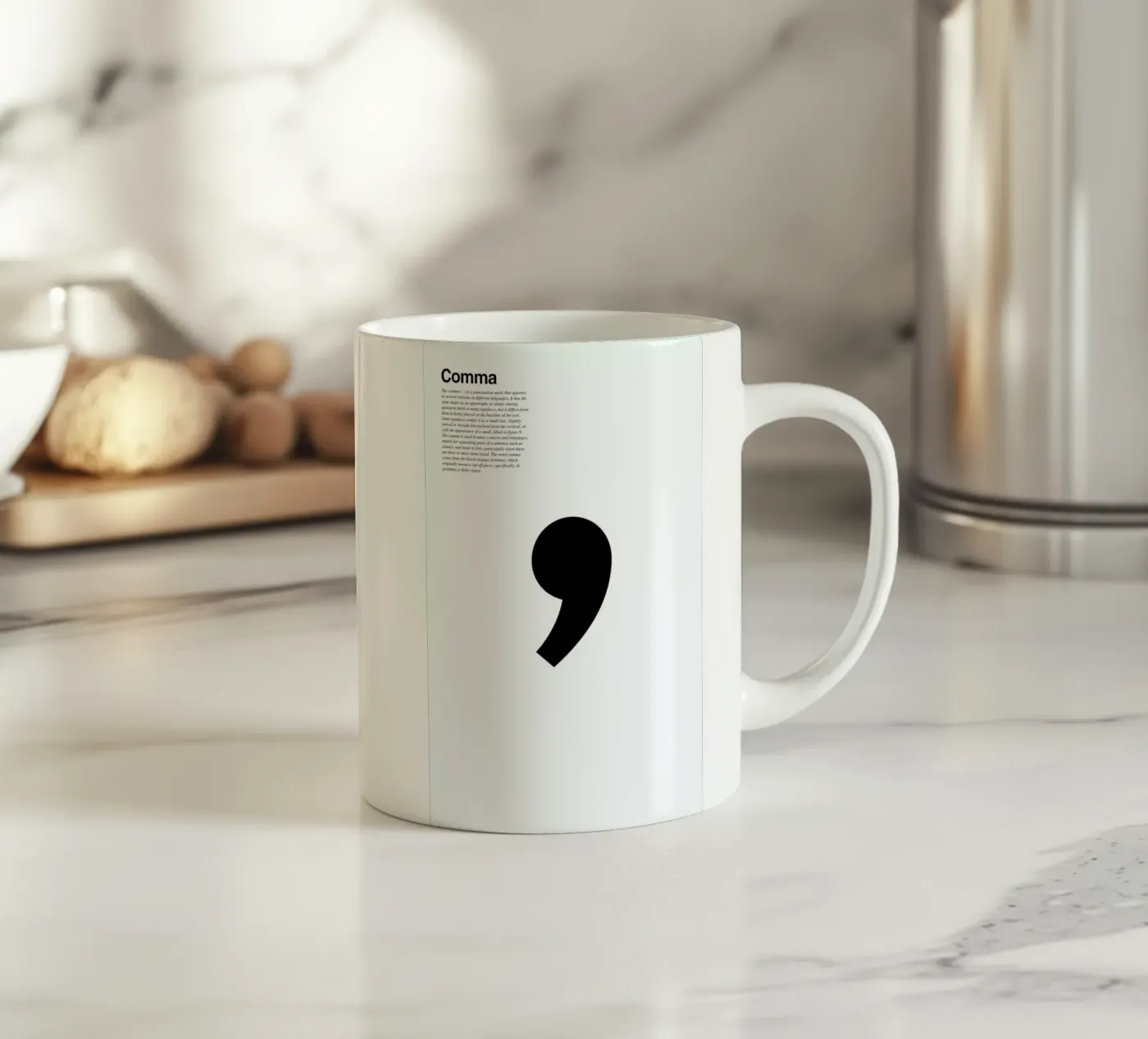 Comma ceramic mug by LeDieg