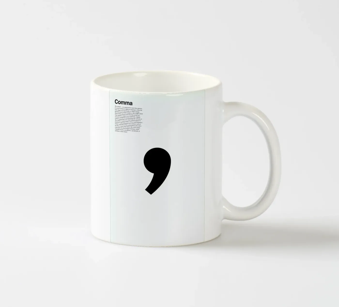 Comma ceramic mug by LeDieg