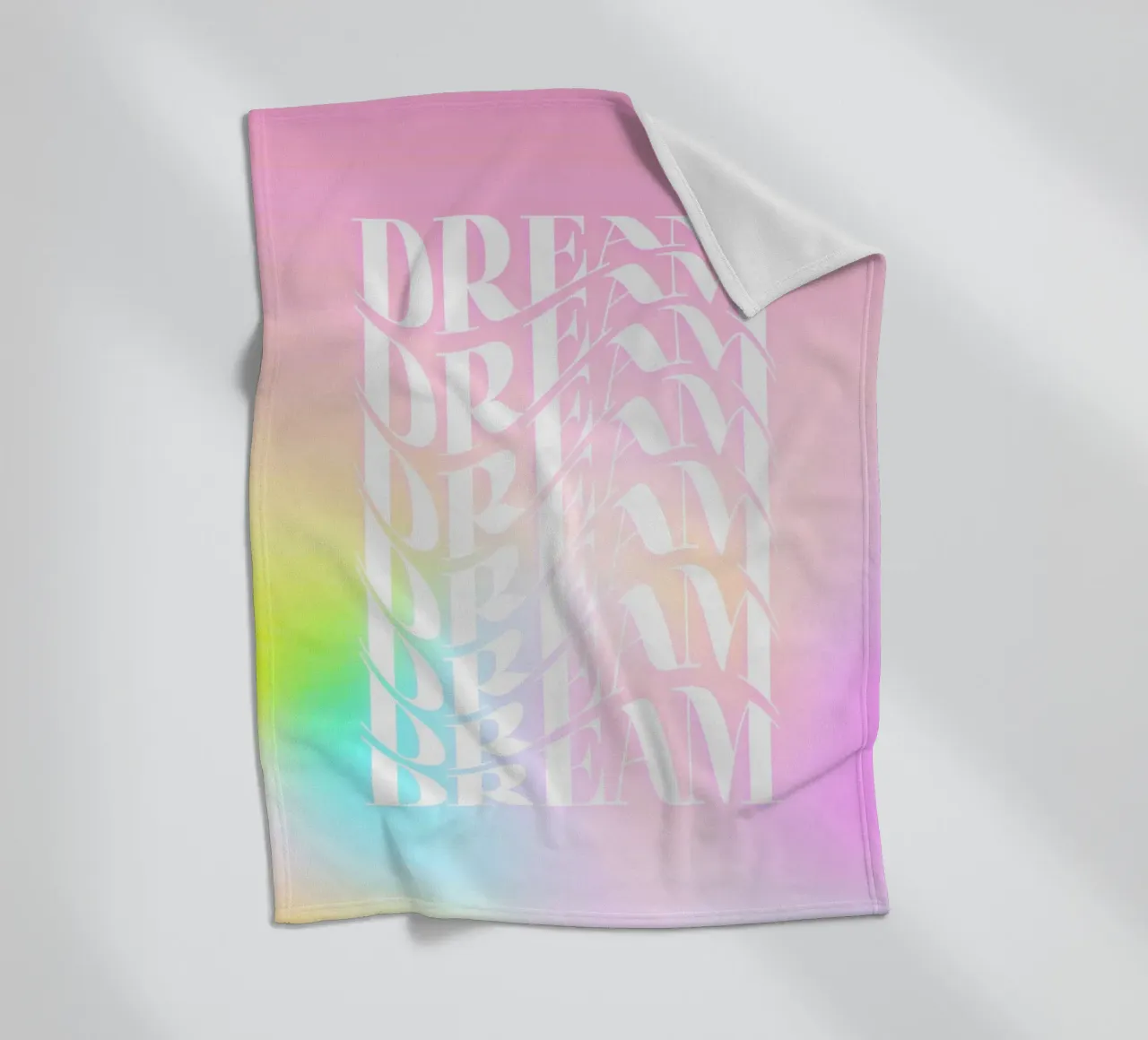 Ripetizione di Dream Dream - Gradiente arcobaleno sognante coperta in pile da Dominique Vari Words