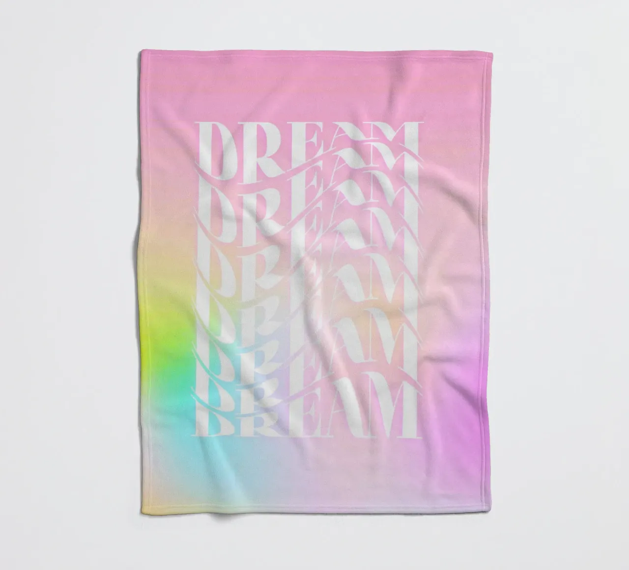 Ripetizione di Dream Dream - Gradiente arcobaleno sognante coperta in pile da Dominique Vari Words
