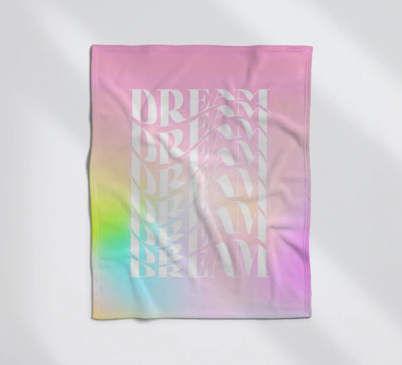 Ripetizione di Dream Dream - Gradiente arcobaleno sognante coperta in pile da Dominique Vari Words