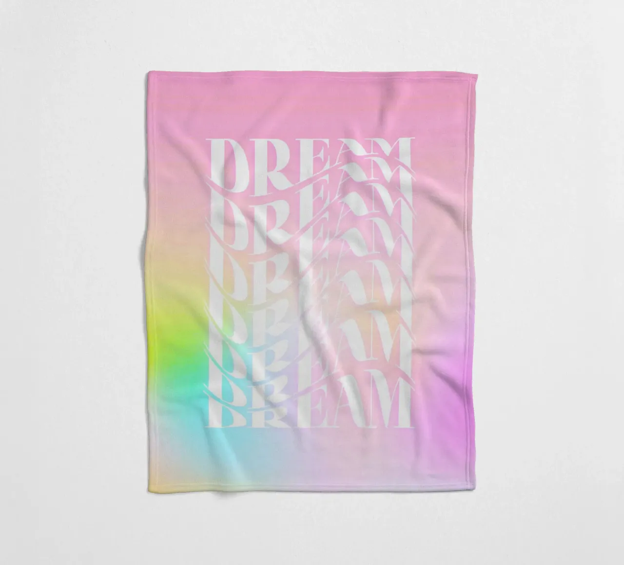 Ripetizione di Dream Dream - Gradiente arcobaleno sognante coperta in pile da Dominique Vari Words