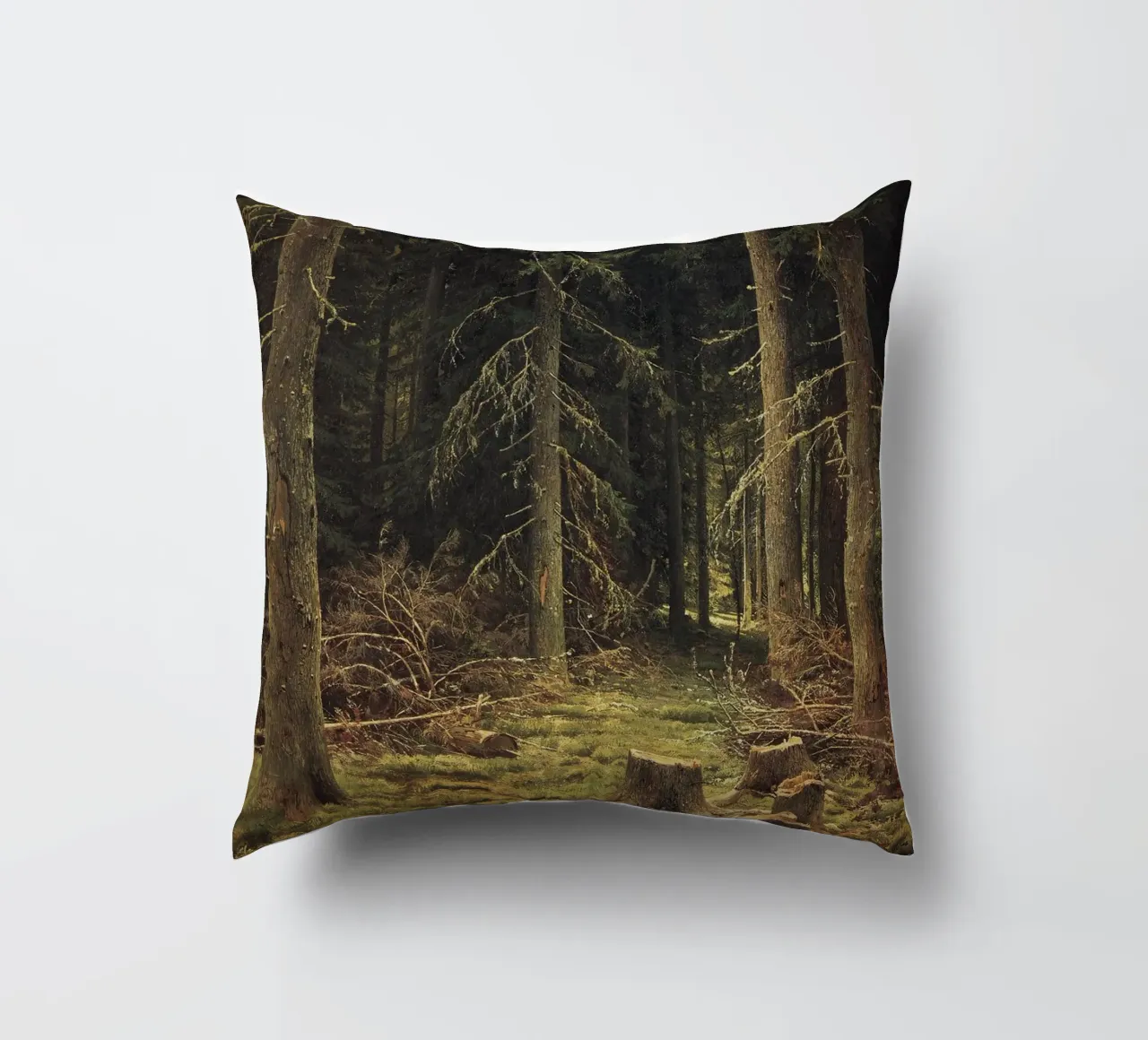 Ivan Shishkin - Foresta di conifere cuscino da William Store