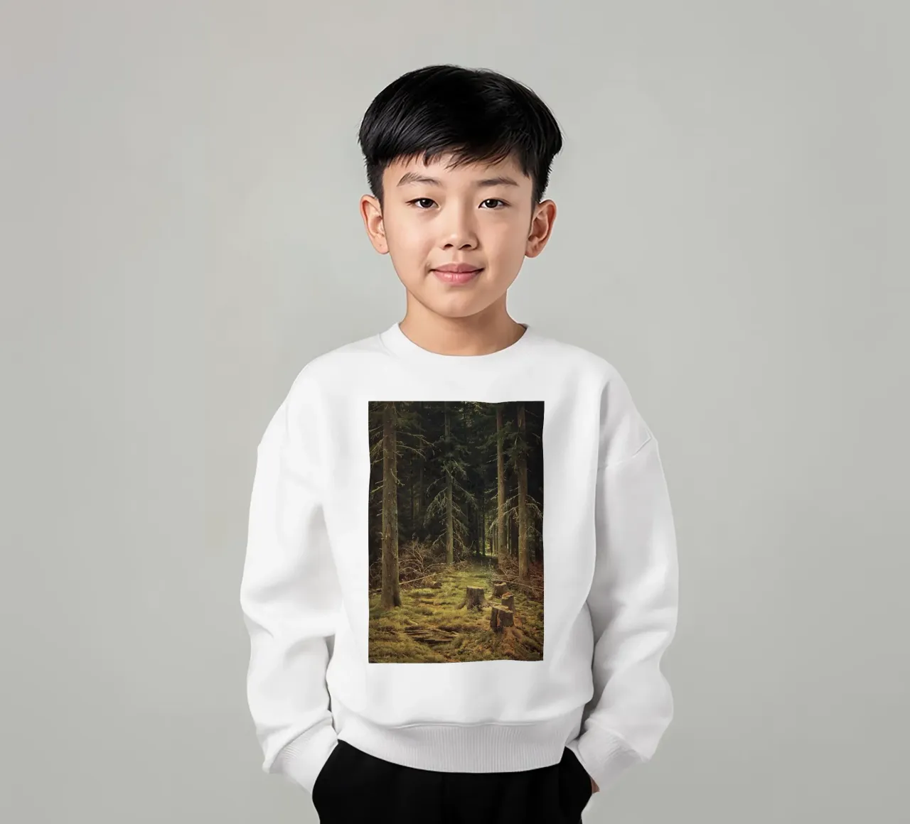 Ivan Shishkin - Foresta di conifere felpa bambino da William Store