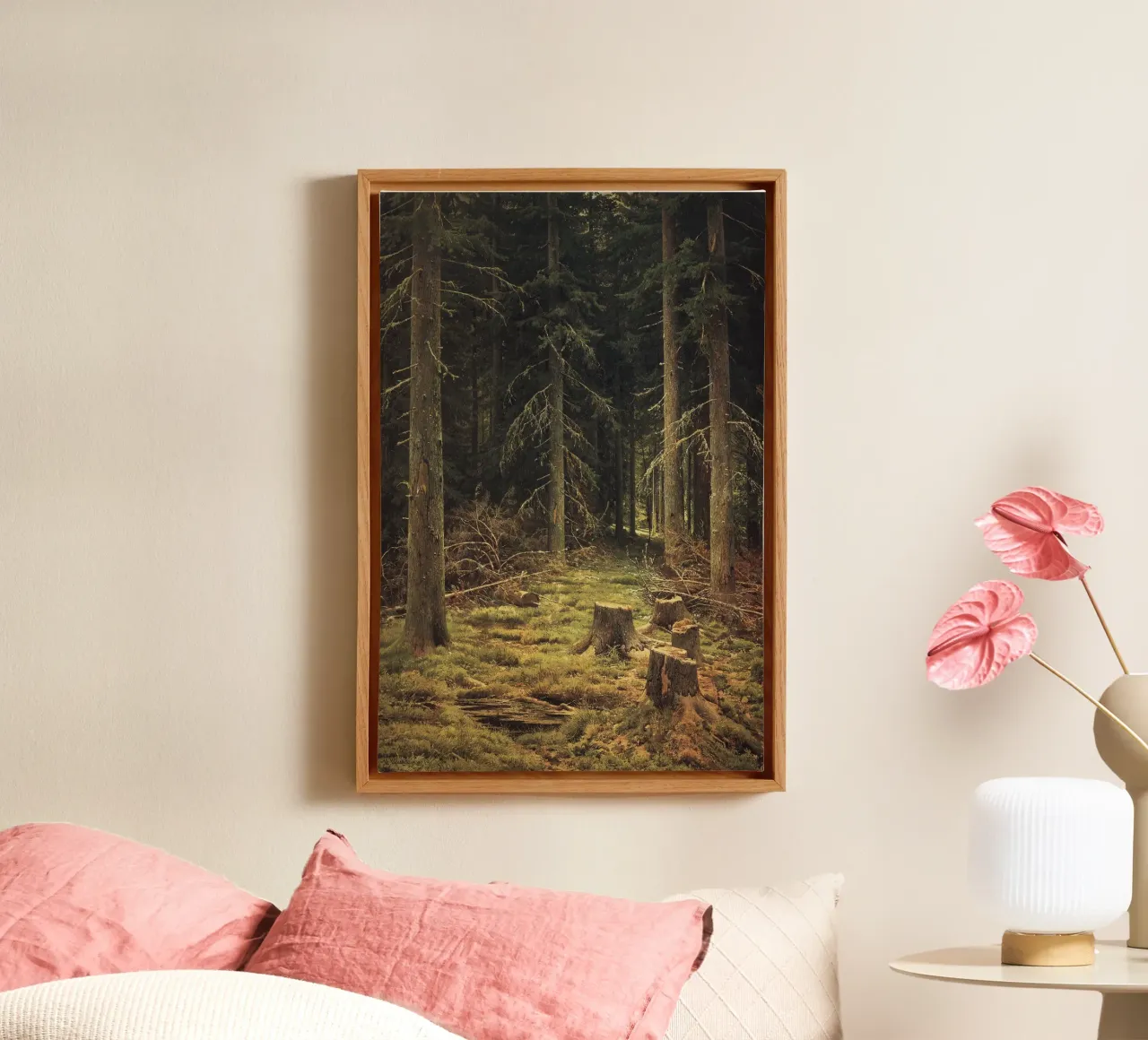 Ivan Shishkin - Coniferous forest canvas with Floater frame by William Store