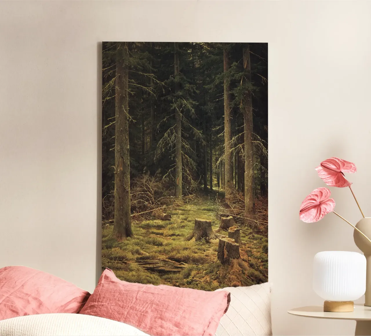 Ivan Shishkin - Coniferous forest canvas with Floater frame by William Store