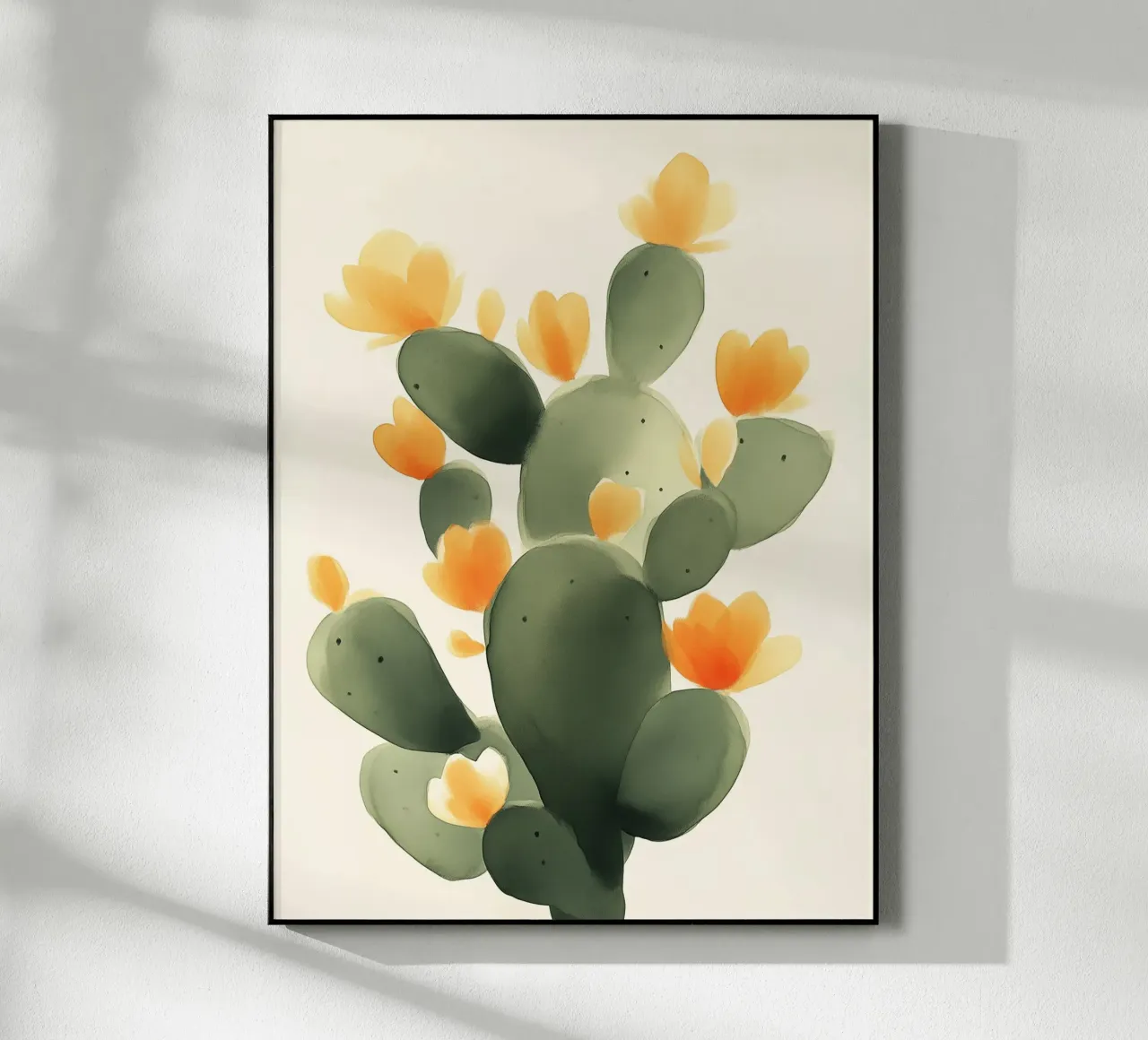 Kaktus Fleuri Aquarell Acryl-Glas von Flora & Horizon