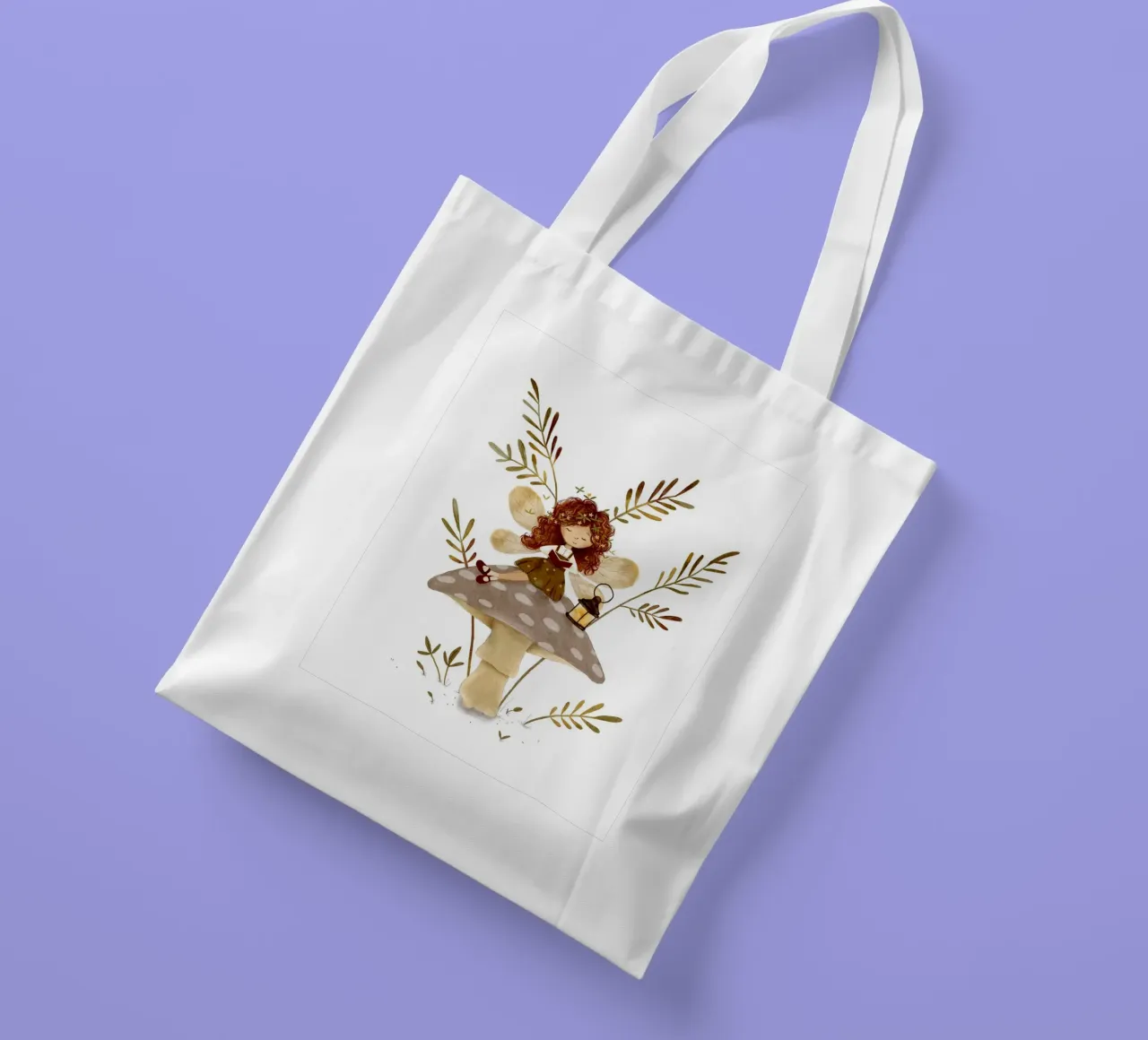 The Enchanted Reading Fairy – Mushroom Decor tote bag by Urchin Bay Art