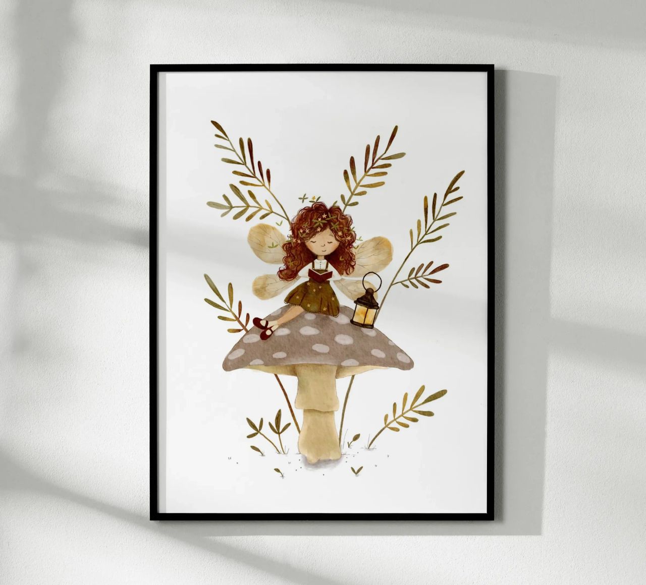La fée de la lecture enchantée - Mushroom Decor poster de Urchin Bay Art