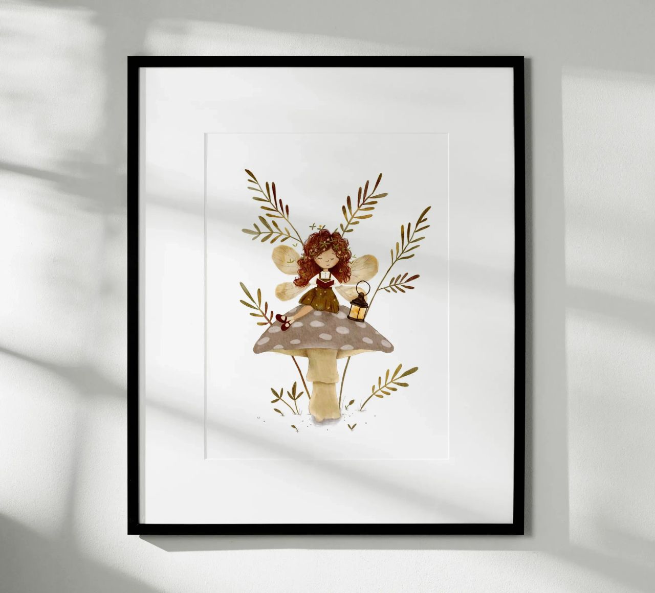 La fée de la lecture enchantée - Mushroom Decor poster de Urchin Bay Art
