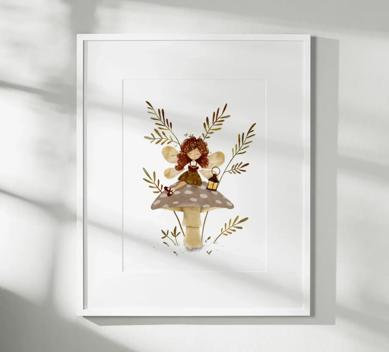 La fata della lettura incantata - Fungo decorativo poster da Urchin Bay Art