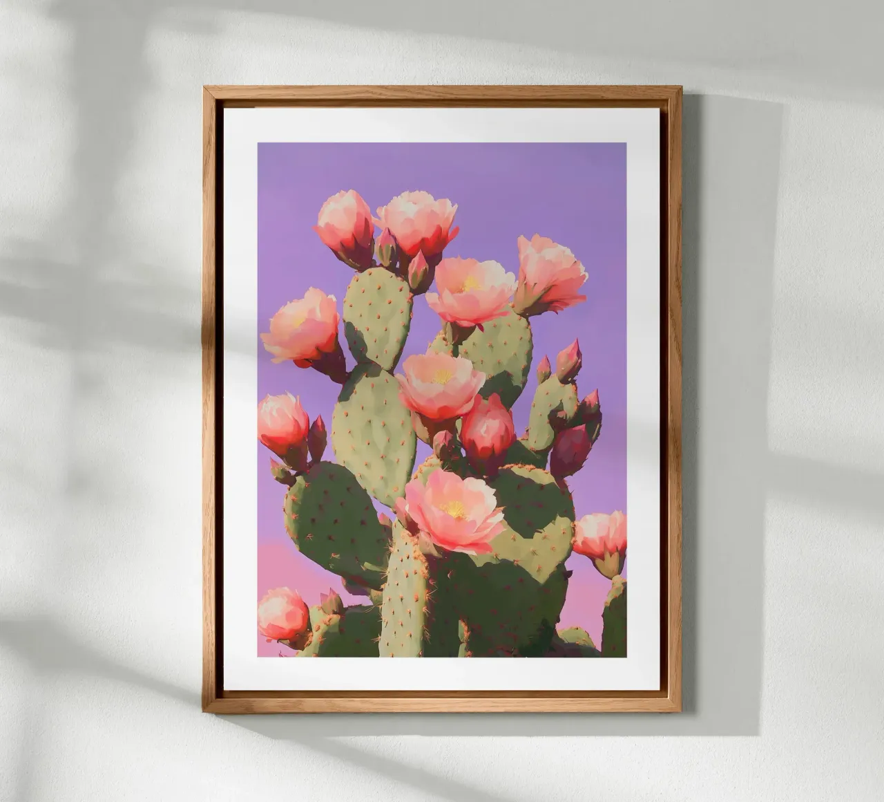 Cactus a fiore rosa alluminio dibond da Flora & Horizon