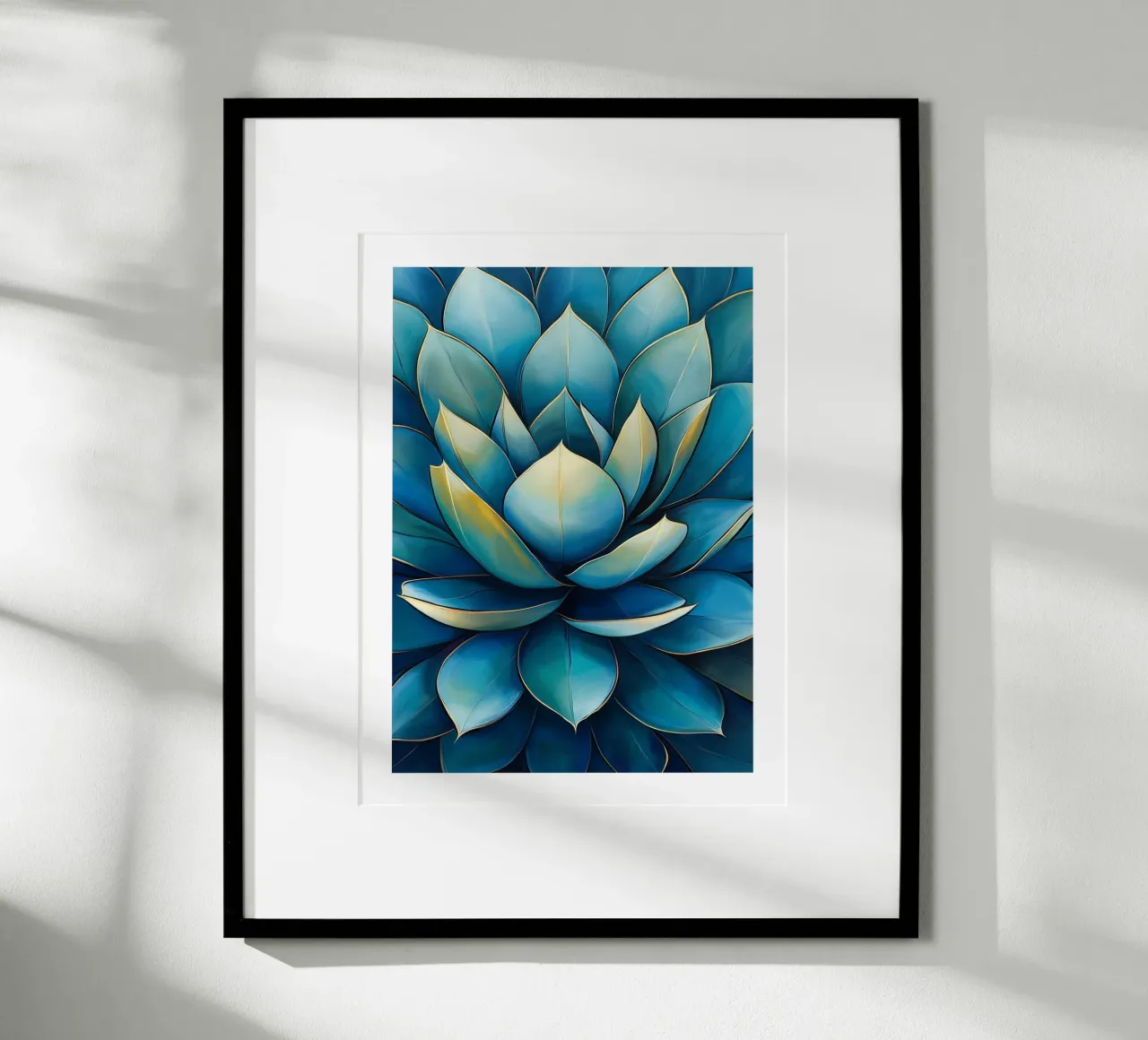 Succulente blu eleganti poster con telaio in alluminio da Flora & Horizon