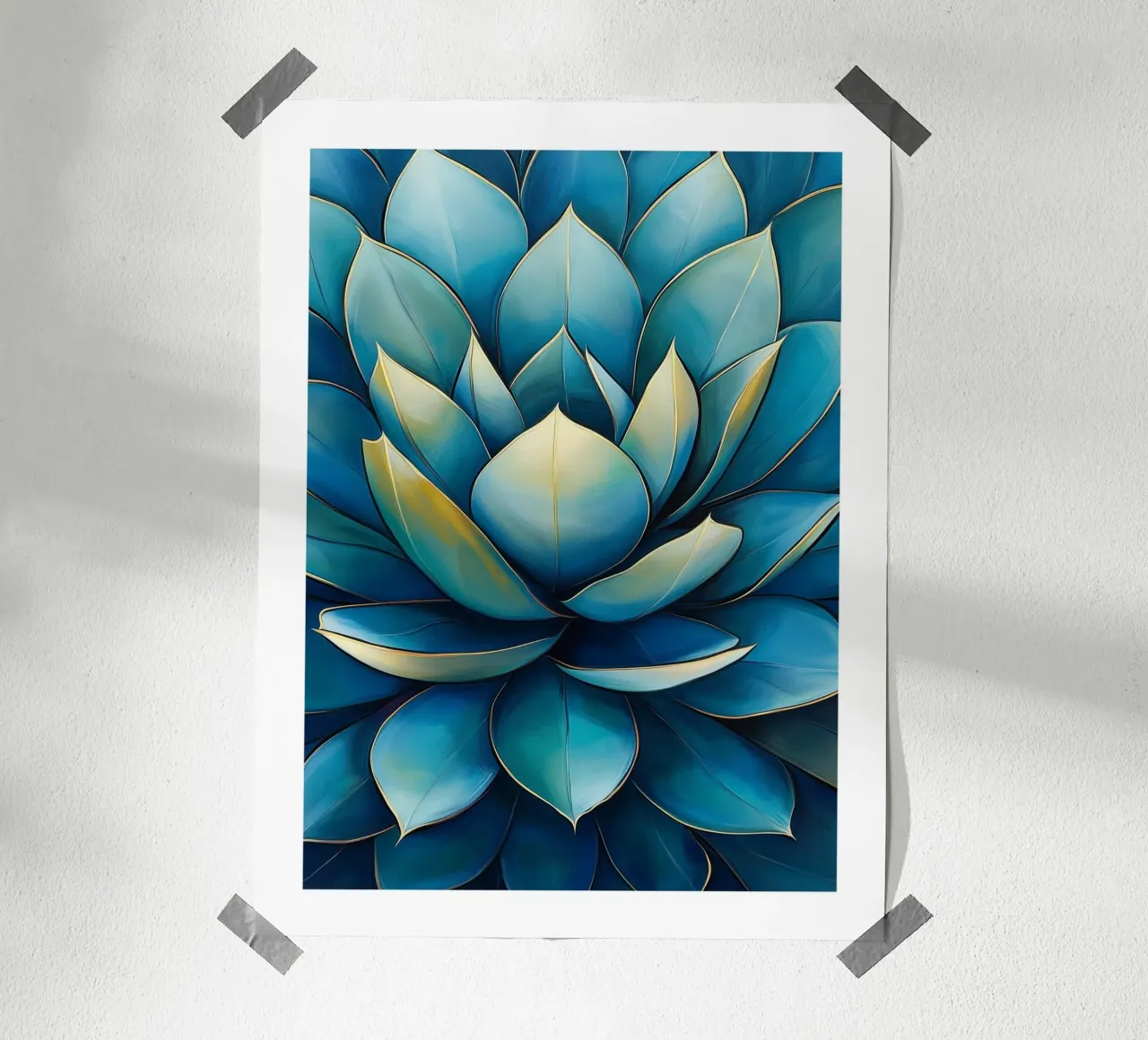 Succulente blu eleganti poster con telaio in alluminio da Flora & Horizon