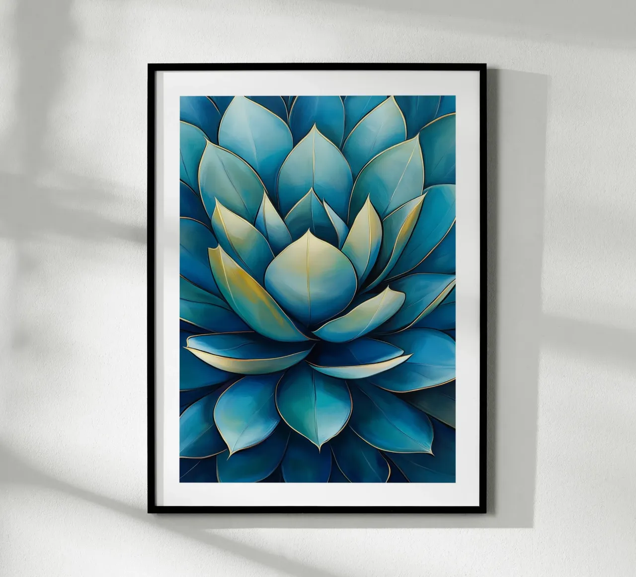 Succulente blu eleganti poster con telaio in alluminio da Flora & Horizon
